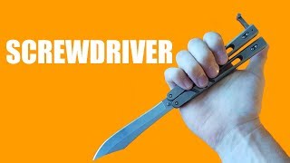 Butterfly Knife Tricks for Beginners 19 Screwdriver [upl. by Elsinore150]