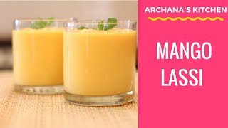 Mango Lassi Recipe Yogurt Smoothie by Archanas Kitchen [upl. by Ahsinot]