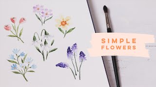 Beginner Watercolor Flowers  Springtime Blooms [upl. by Mandell]