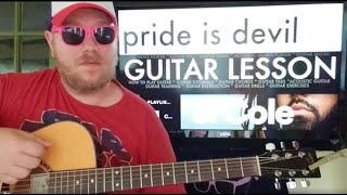 How To Play pride is the devil Guitar J Cole  easy guitar tutorial beginner lesson easy chords [upl. by Teryn347]