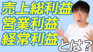 売上総利益、経常利益、営業利益って何それぞれ違いは何？会社の5つの利益を初心者向けに解説！ [upl. by Suhcnip324]