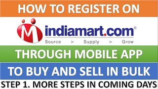 How To Register On IndiaMart How To Sell On Indiamart App [upl. by Acker]