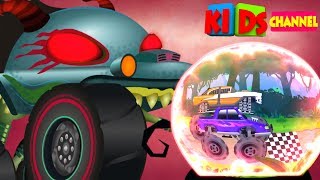 Haunted House Monster truck  Monster Truck Race Videos For Kids Halloween Special [upl. by Akemak]