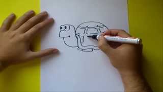 Como dibujar una tortuga paso a paso  How to draw a tortoise [upl. by Assetan]