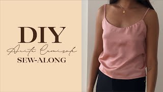 DIY Satin Camisole Top  Anita Camisole Pattern Sewalong Tutorial [upl. by Terbecki]