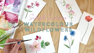 How to Paint Simple Summer Watercolour Wildflowers [upl. by Earahs]