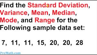 How to Find the Standard Deviation Variance Mean Mode and Range for any Data Set [upl. by Nomla]