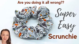 Easiest Way to Make a Hair Scrunchie  Beginner DIY sewing project [upl. by Noella]