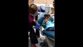 Child at the dentist having fun getting teeth cleaned  Childrens Smile Center [upl. by Coffey]