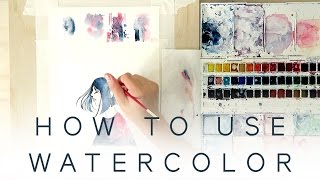 HOW TO USE WATERCOLOR  Introduction Tutorial [upl. by Dyrraj919]