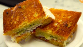 Pesto Panini Recipe Quick and Easy Sandwich BenjiManTV [upl. by Nellad]