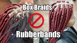 BEGINNER FRIENDLY Medium Box Braids NO RUBBERBANDS [upl. by Nashom183]