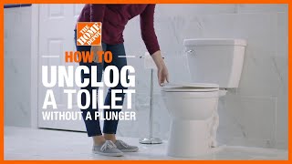 How to Unclog a Toilet Without a Plunger  Toilet Repair  The Home Depot [upl. by Peper764]