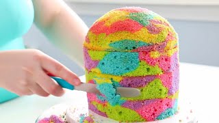 Rainbow Marble Surprise Inside Cake [upl. by Yelena]