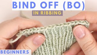 1x1 Rib Bind Off BO  Cast Off in Pattern [upl. by Keligot]