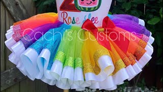 How To Make A Rainbow Ribbon Tutu  Tutu Subtitulado En Espanol  Como acer un TUTU De Liston [upl. by Ayila]