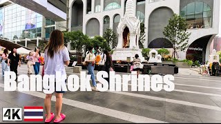 🕯4K 🇹🇭 Ganesh amp Trimurti Shrines  Bangkok Thailand Holy Place Pilgrimage [upl. by Sinnel275]