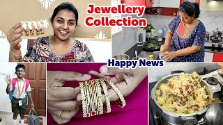 Early Morning Routine Vlog  Happy News  My Favorite Jewellery Collection  Karthikha Channel Vlog [upl. by Anillek]