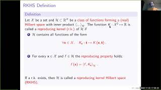 Lecture 2 on kernel methods RKHS [upl. by Rosenstein]