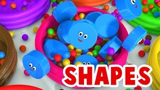 Learn Shapes for Children Baby Toddlers Kindergarten Kids 3D Colors Ball Pit Show [upl. by Kotz]