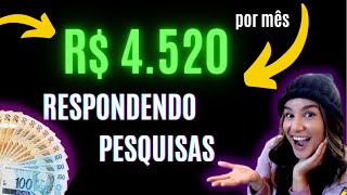 FÁCIL FÁCIL  Como Ganhei Dinheiro Respondendo Pesquisas Remuneradas  10 SITES que PAGAM  PAYPAL [upl. by Thurman]