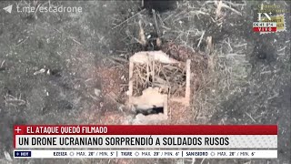 Un drone ucraniano sorprendió a soldados rusos [upl. by Redleh]