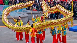 Dragon dance in London Chinese new year celebration [upl. by Kennie]