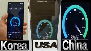 USA VS China VS Korea 5G Internet speed test [upl. by Artiek]