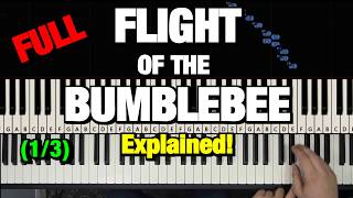 FLIGHT OF THE BUMBLEBEE PIANO TUTORIAL [upl. by Gerry]