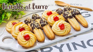 Biscotti Al Burro con Frolla Montata  Ricetta Facile Pasticcini da Tè  55Winston55 [upl. by Kcirdla]