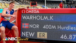 Karsten Warholm ALMOST breaks 400m hurdles world record in Stockholm  NBC Sports [upl. by Blackburn]