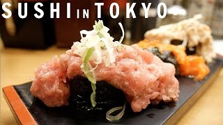 5 Delicious And Cheap Sushi Restaurants In Tokyo  Japan Food Guide [upl. by Hayouqes]