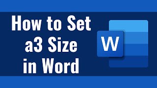 How to Set a3 Size in Word [upl. by Hwang]