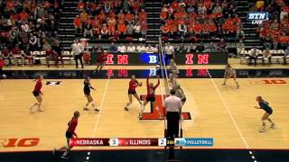 Longest Point Ever  Big Ten Volleyball [upl. by Nueoht]