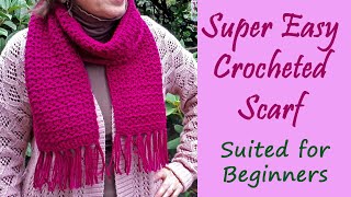 CROCHET Super Easy Crochet Scarf for Beginners [upl. by Alidis]