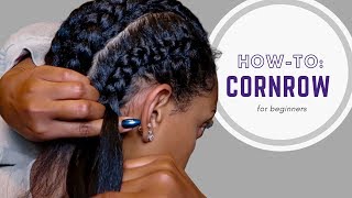 How To Cornrow Your Own Hair  For Beginners [upl. by Analak]