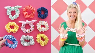 How to make SCRUNCHIES  any size  with a tie EASY [upl. by Gamaliel]