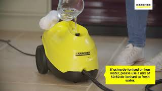 Karcher SC3 Floor Steam Cleaner  How To Fill The Water Tank [upl. by Siana]