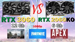 RTX 3060 vs RTX 2060 Benchmark  1080p  Call of duty Warzone  Fortnite  Apex Legends  Stock amp OC [upl. by Joane183]