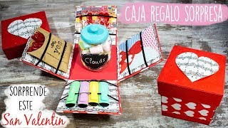 Cartonaje caja regalo sorpresa DIY San Valentín [upl. by Lulita]