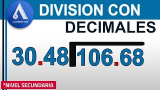 DIVISIÓN CON PUNTO DECIMAL EN EL DIVISOR Y DIVIDENDO Nivel Secundaria [upl. by Willis]