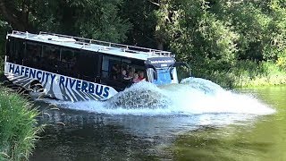 HAFENCITY RIVERBUS  The spectacular amazing swimming bus  4KQualityVideo [upl. by Drol131]