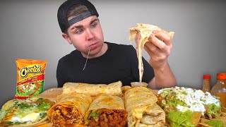 Cheesy Mexican Food Mukbang Round 2 Burritos Loaded Tostada Fish Taco [upl. by Anid]