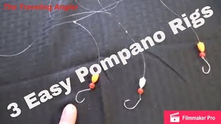 3 EASY WAYS to make a POMPANO highlow rig Dropper loopT KNOT [upl. by Jo977]