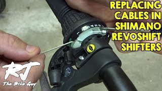 How To Replace Shifter Cable On Shimano Revoshift Shifters [upl. by Nhguaved]