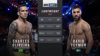 Charles Oliveira vs David Teymur UFC Fight Night [upl. by Hump]