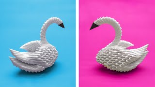 How to make a 3D origami Beginners Swan [upl. by Solnit]