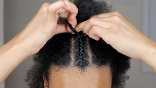 How To Cornrow Your Own Hair for Beginners Tutorial Part One [upl. by Gualtiero808]