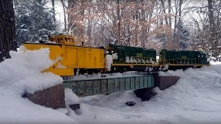 Garden Railroad Snow Plow Train [upl. by Etac522]