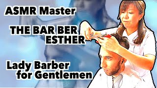 Woman ASMR Barber Esther  The Barber with Nick [upl. by Radack]